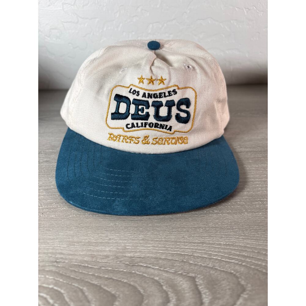 Deus Ex Machina Los Angeles‎ Parts Service Men's Suede Bill White Green Hat-NWOT